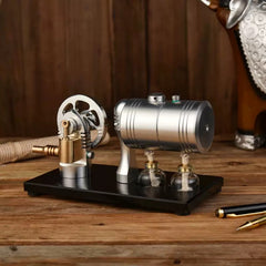 Steam Engine Model Kit That Works, Retro All-Metal Vertical Steam Engine Educational Collectible Mechanical STEM Model Science Education Gifts for Teens Teachers