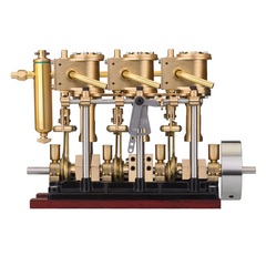 KACIO LS3-13S 3-Cylinder Reciprocating Steam Engine with Oil Cup and Reverse Rotation for Model Boats