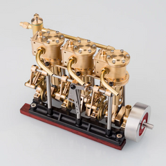 KACIO LS3-13S 3-Cylinder Reciprocating Steam Engine with Oil Cup and Reverse Rotation for Model Boats