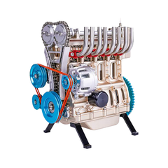 TECHING Full Metal V4 Engine Model Kit 4-Cylinder Car Engine Assembly Kit: Ideal for Industry Research/Education/Gifts