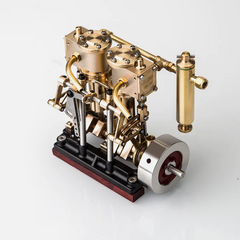 KACIO LS2-13S Twin-cylinder Vertical Steam Engine Model with Oil Cup and Reverse Rotation - For Steam Model Boat