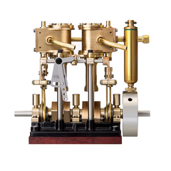 KACIO LS2-13S Twin-cylinder Vertical Steam Engine Model with Oil Cup and Reverse Rotation - For Steam Model Boat