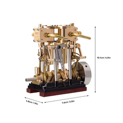 KACIO LS2-13S Twin-cylinder Vertical Steam Engine Model with Oil Cup and Reverse Rotation - For Steam Model Boat