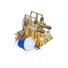 Stirling twin-cylinder engine generator steam engine physics experiments popular science science making DIY engine models