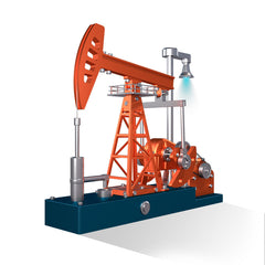 TECHING 219pcs 3D Metal Oil Pump Jack Model Kit - DIY Assembly Science Education Toy Gift with Light Oil Rig Educational Collection