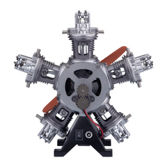 TECHING 5 Cylinder Radial Engine Model Kit - 1:6 Full Metal Aircraft Engine - Build Your Own Radial Engine