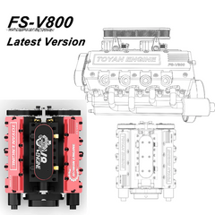 Toyan FS-V800 28cc V8 Nitro Engine Model Kit with Supercharger Accessories