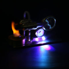 Assembly Single Cylinder Stirling Engine Generator DIY Model - Golden
