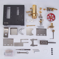 RETROL DIY Steam Beam Engine Model with Boiler & Centrifugal Flyball Governor Model Assembly Kit