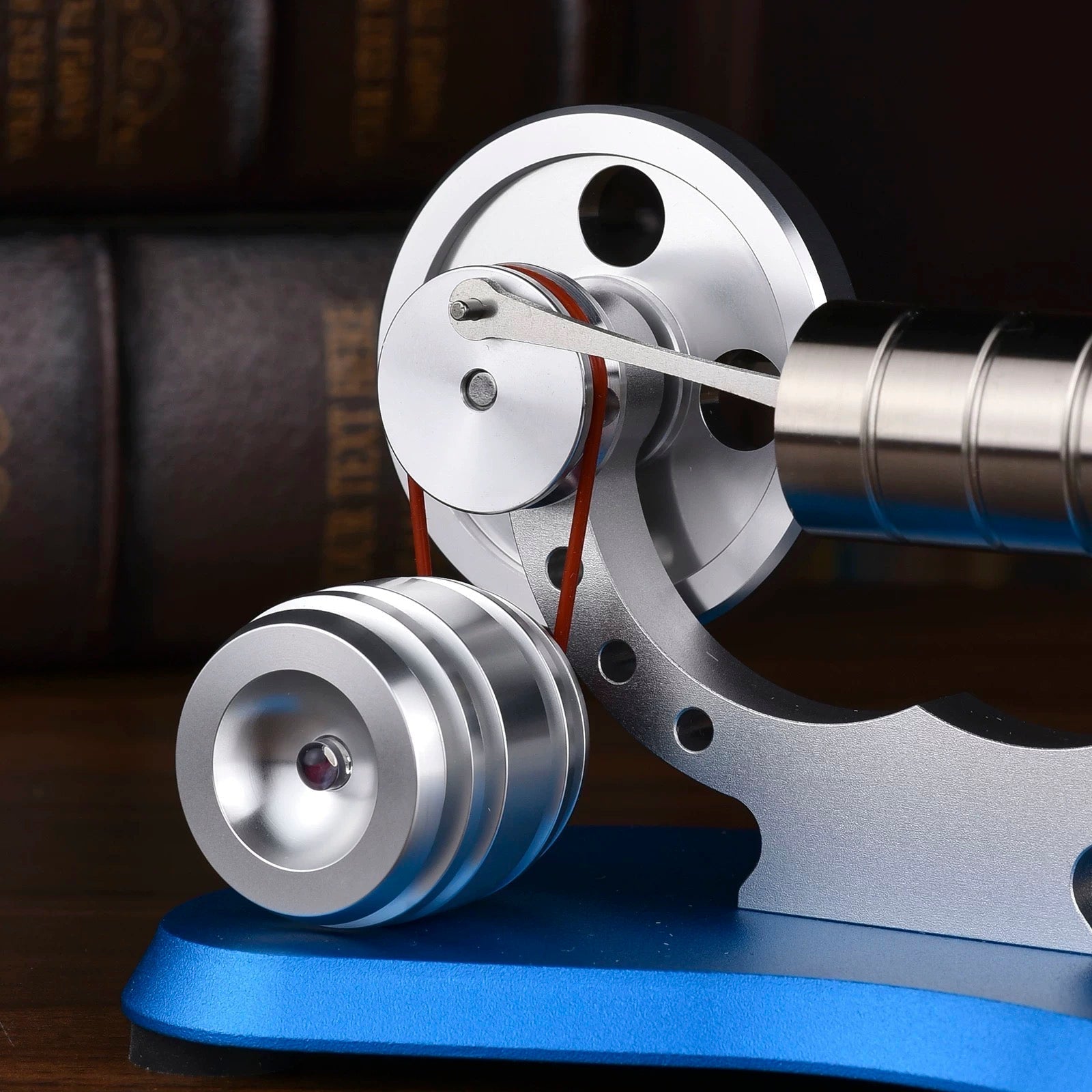 Metal Gamma Hot-air Stirling Engine Model with Bulb Educational Toys Ideal Engine Model Gift for Your Kids