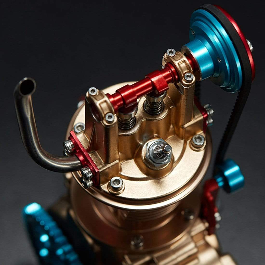 TECHING All-metal Single-cylinder Car Engine Assembly Kit for Collection and Gift