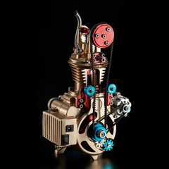TECHING All-metal Single-cylinder Car Engine Assembly Kit for Collection and Gift