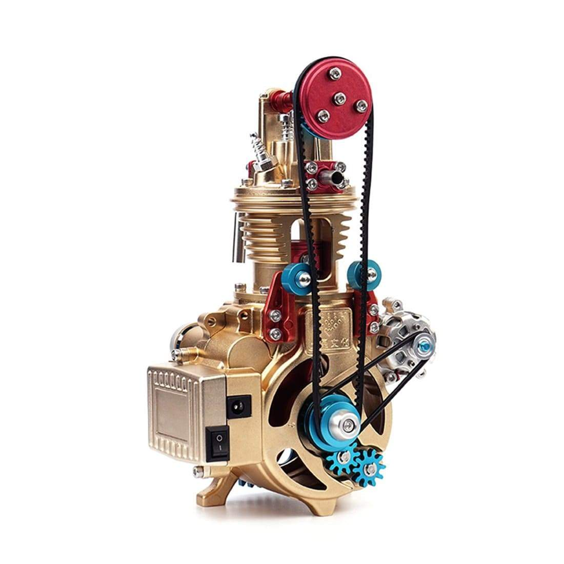 TECHING All-metal Single-cylinder Car Engine Assembly Kit for Collection and Gift
