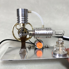 L-Type Stirling Engine Model with Power Generation & LED Light - Build Your Engine Model