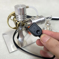 L-Type Stirling Engine Model with Power Generation & LED Light - Build Your Engine Model