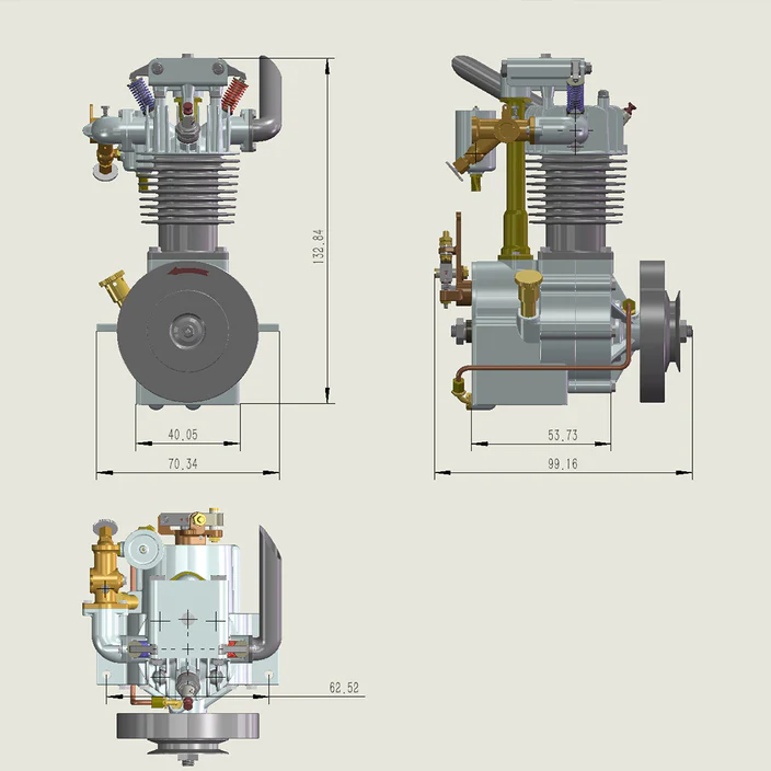 MUSA FV1A KW-OHV 7cc Vertical Single Cylinder 4-Stroke Air-Cooled Gasoline IC Engine