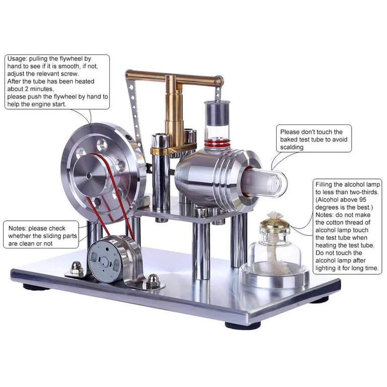 Stirling engine generator steam engine multifunctional desktop mini steam engine model with LED lights
