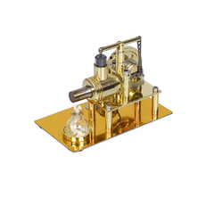 Kit de moteur à vapeur Stirling en métal avec générateur et lumières LED, édition dorée