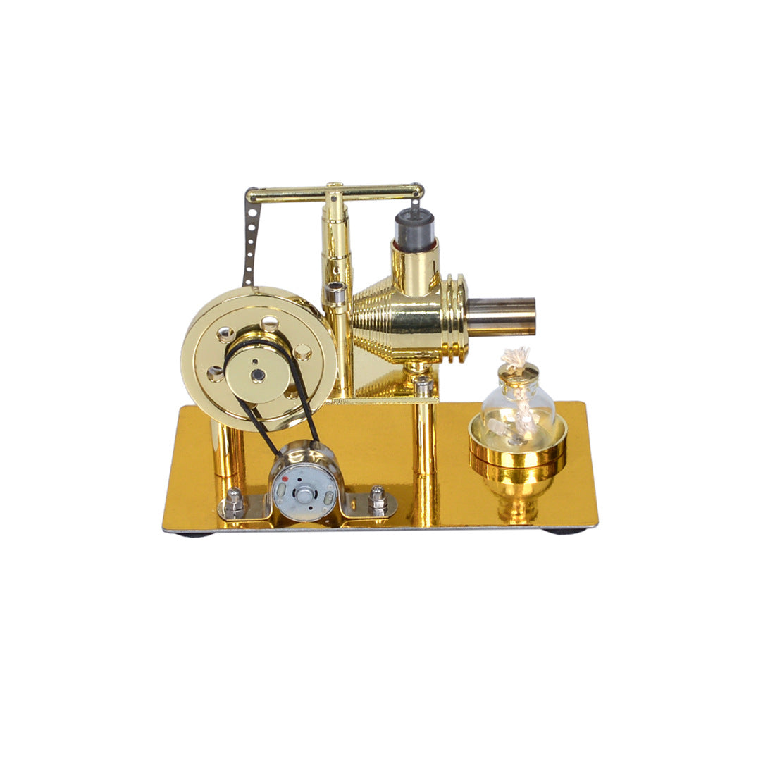 Kit de moteur à vapeur Stirling en métal avec générateur et lumières LED, édition dorée