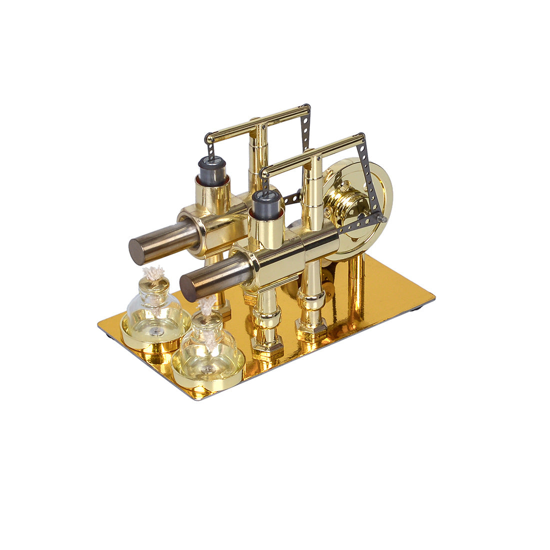 Stirling twin-cylinder engine generator steam engine physics experiments popular science science making DIY engine models