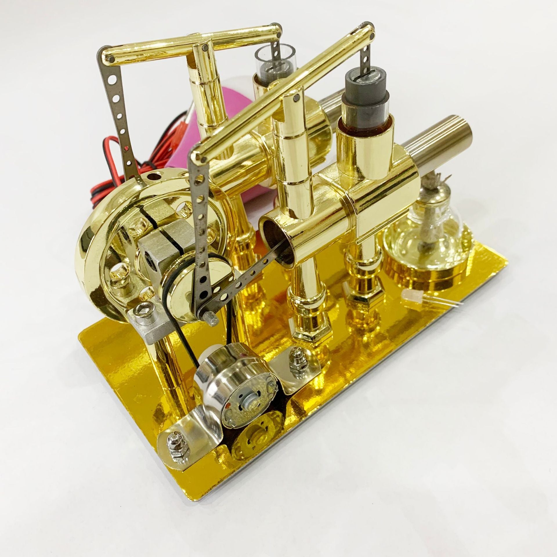 Stirling twin-cylinder engine generator steam engine physics experiments popular science science making DIY engine models