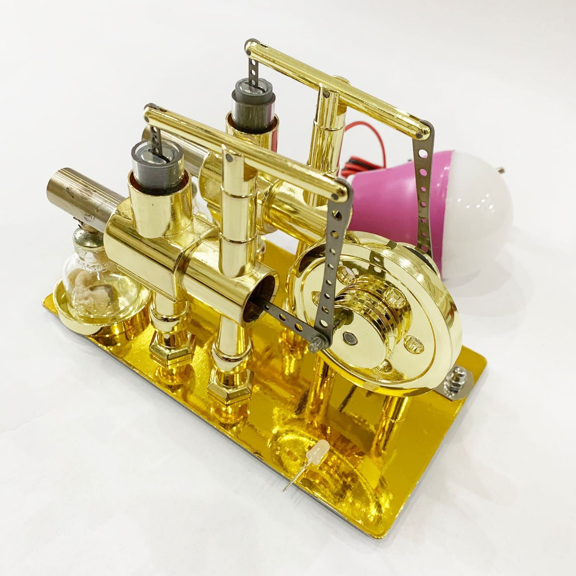 Stirling twin-cylinder engine generator steam engine physics experiments popular science science making DIY engine models