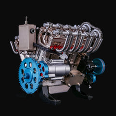 TECHING 1:3 Full Metal V8 Car Engine Model Kit - DIY Mechanical Assembly Educational Toy with 500+ Pcs - Build Your Own Engine