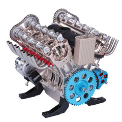 TECHING 1:3 Full Metal V8 Car Engine Model Kit - DIY Mechanical Assembly Educational Toy with 500+ Pcs - Build Your Own Engine