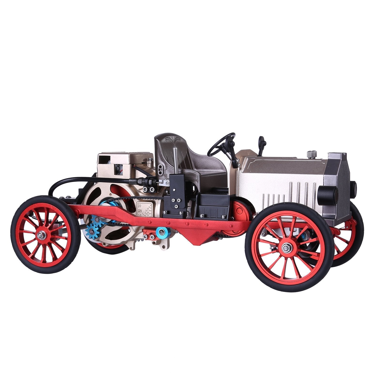 TECHING 310+pcs Vintage Classic Car & Engine Assembly Kit Mini Electric Single-Cylinder Metal Mechanical Model Toy with  for Educational Collection