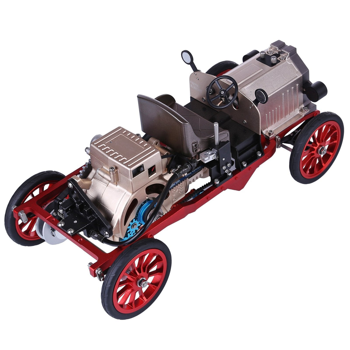 TECHING 310+pcs Vintage Classic Car & Engine Assembly Kit Mini Electric Single-Cylinder Metal Mechanical Model Toy with  for Educational Collection