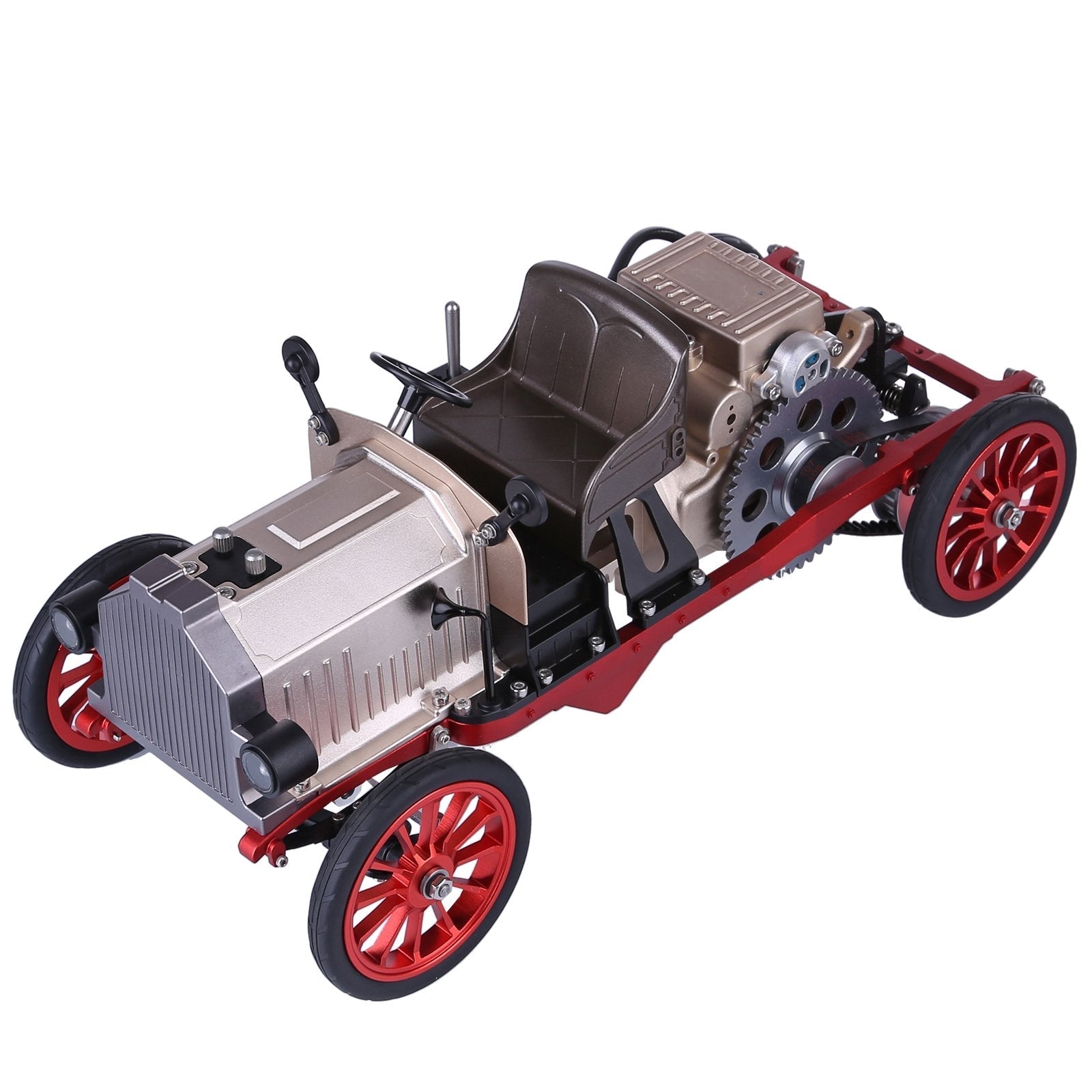 TECHING 310+pcs Vintage Classic Car & Engine Assembly Kit Mini Electric Single-Cylinder Metal Mechanical Model Toy with  for Educational Collection