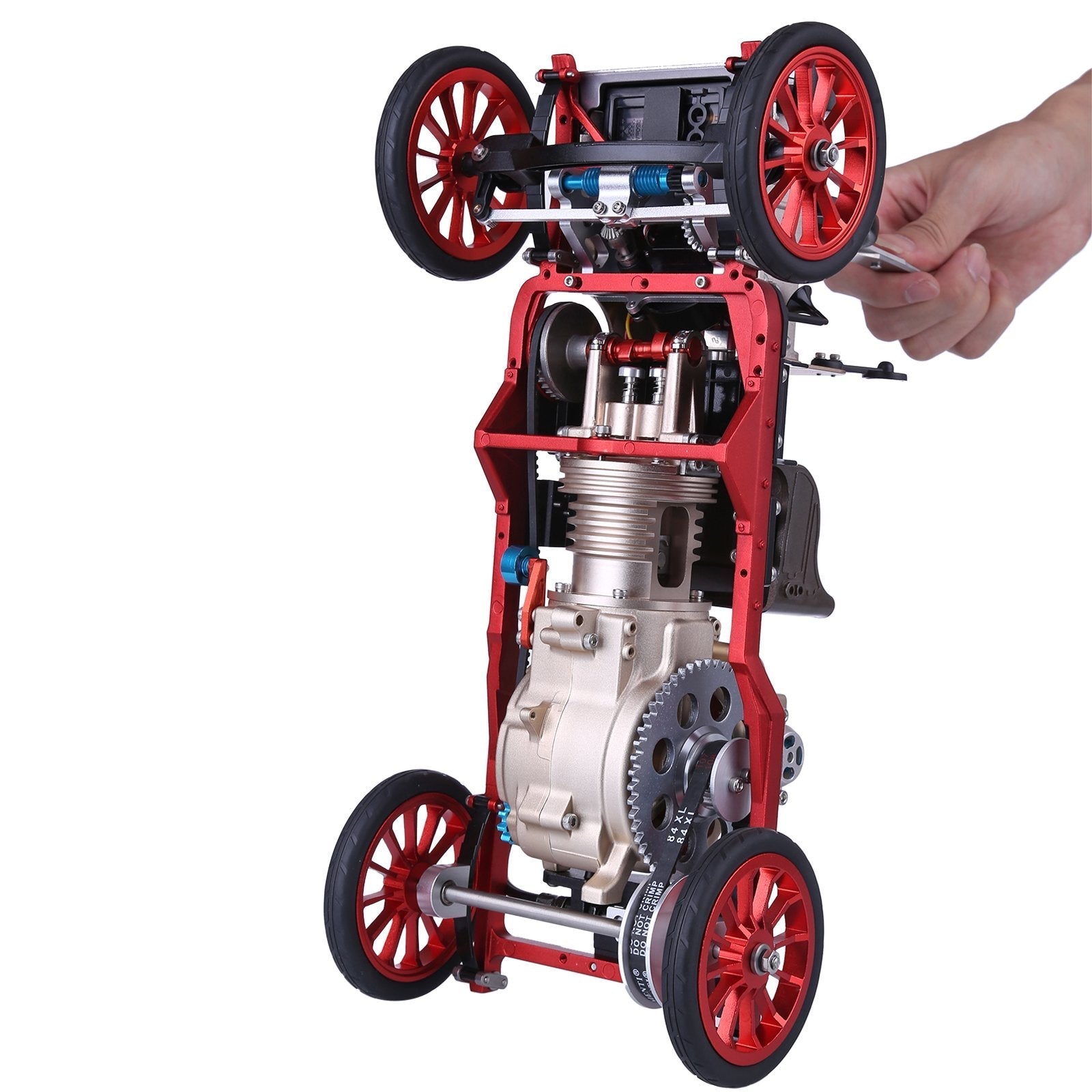 TECHING 310+pcs Vintage Classic Car & Engine Assembly Kit Mini Electric Single-Cylinder Metal Mechanical Model Toy with  for Educational Collection
