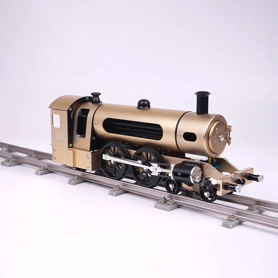 TECHING 387 pcs All Aluminum Steam Locomotive Train Assembly Kit with Tracks-STEM Toys Gifts