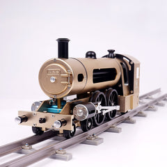 TECHING 387 pcs All Aluminum Steam Locomotive Train Assembly Kit with Tracks-STEM Toys Gifts