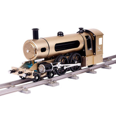 TECHING 387 pcs All Aluminum Steam Locomotive Train Assembly Kit with Tracks-STEM Toys Gifts