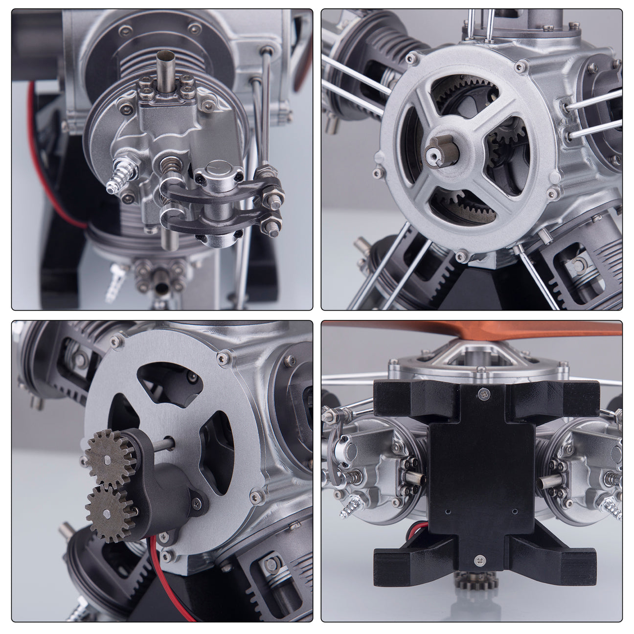 TECHING 5 Cylinder Radial Engine Model Kit - 1:6 Full Metal Aircraft Engine  - Build Your Own Radial Engine