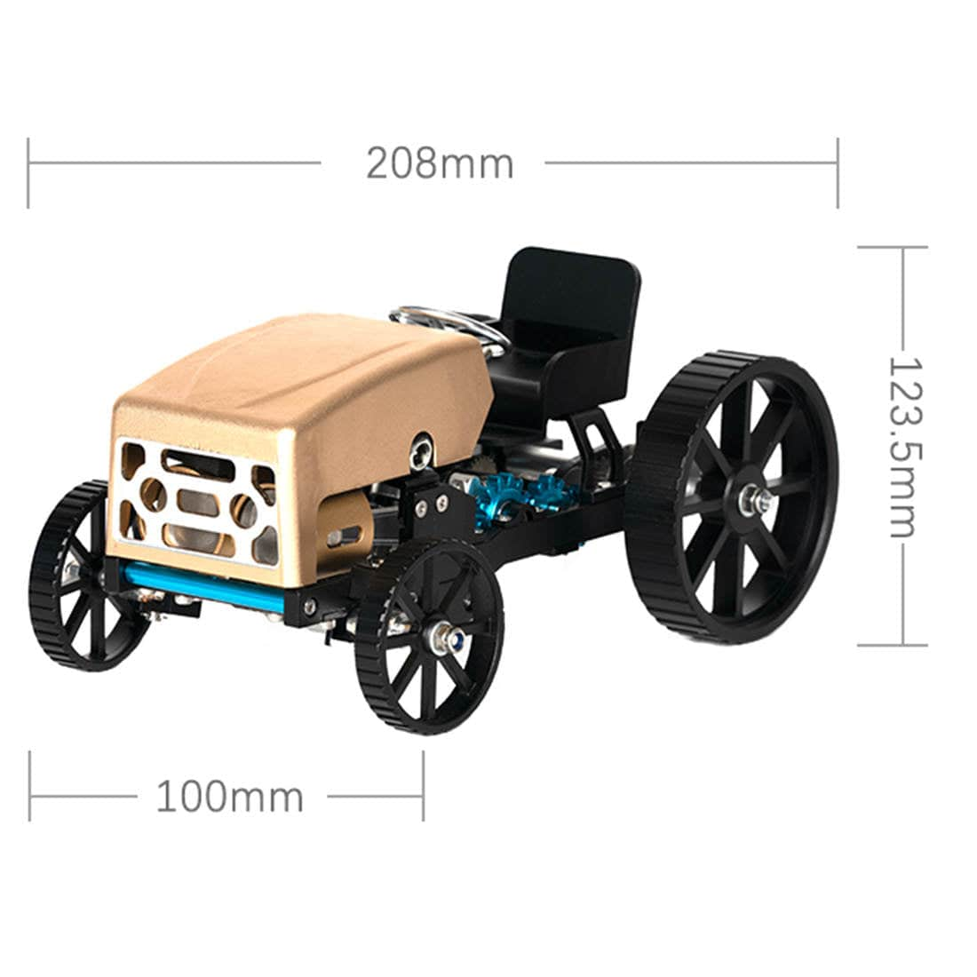 TECHING Creative Retro Tractor & Car Metal RC Assembled Model Kit - High Challenge Electric Gift Collection