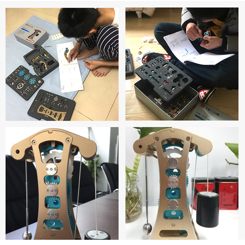 TECHING Full Metal Aluminum Alloy Galileo Pendulum Clock Stirling Engine Assembly Kit Building Toy Gift