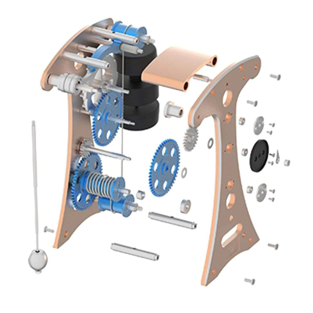 TECHING Full Metal Aluminum Alloy Galileo Pendulum Clock Stirling Engine Assembly Kit Building Toy Gift