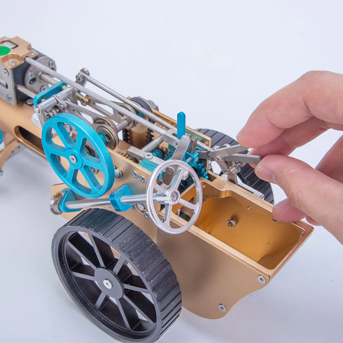 TECHING Full Metal Steam Car Engine Model Assembly Kit - High Challenge Collector's Gift and Decor
