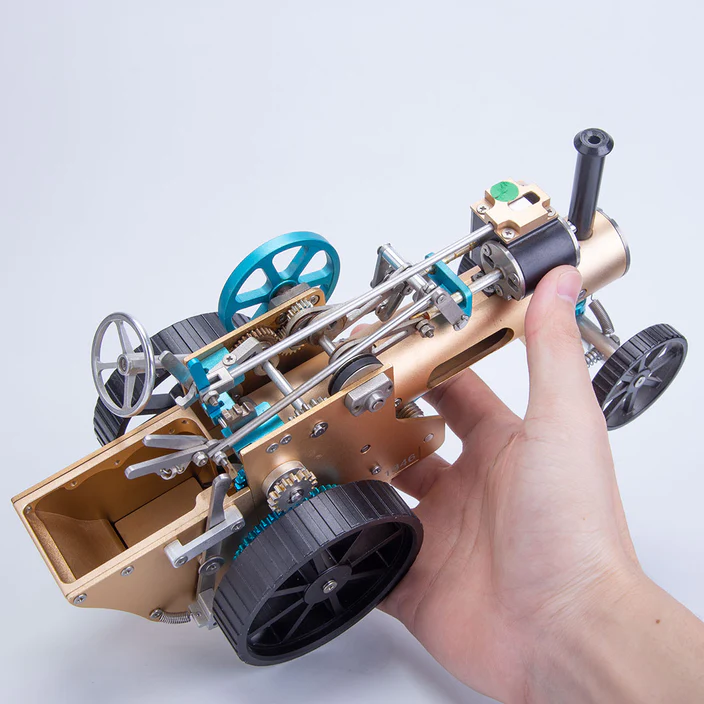 TECHING Full Metal Steam Car Engine Model Assembly Kit - High Challenge Collector's Gift and Decor