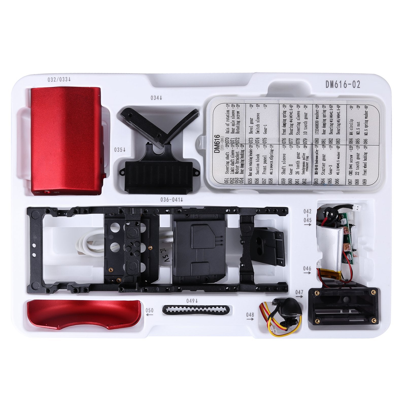 TECHING Mini APP-Controlled DIY Assembly Metal Red Tractor Model Remote Control Educational Toy & Gift Collection
