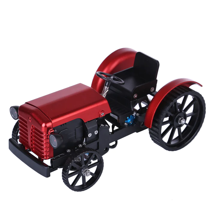 TECHING Mini APP-Controlled DIY Assembly Metal Red Tractor Model Remote Control Educational Toy & Gift Collection