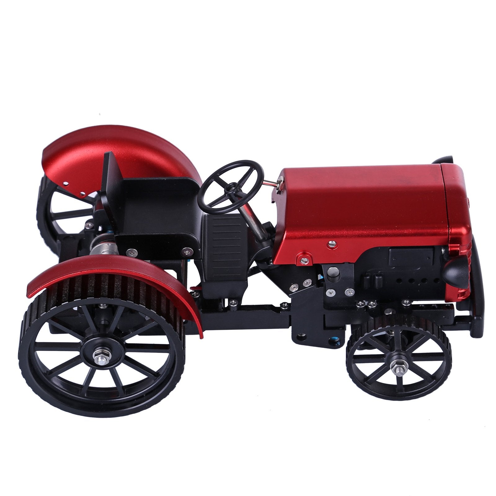 TECHING Mini APP-Controlled DIY Assembly Metal Red Tractor Model Remote Control Educational Toy & Gift Collection