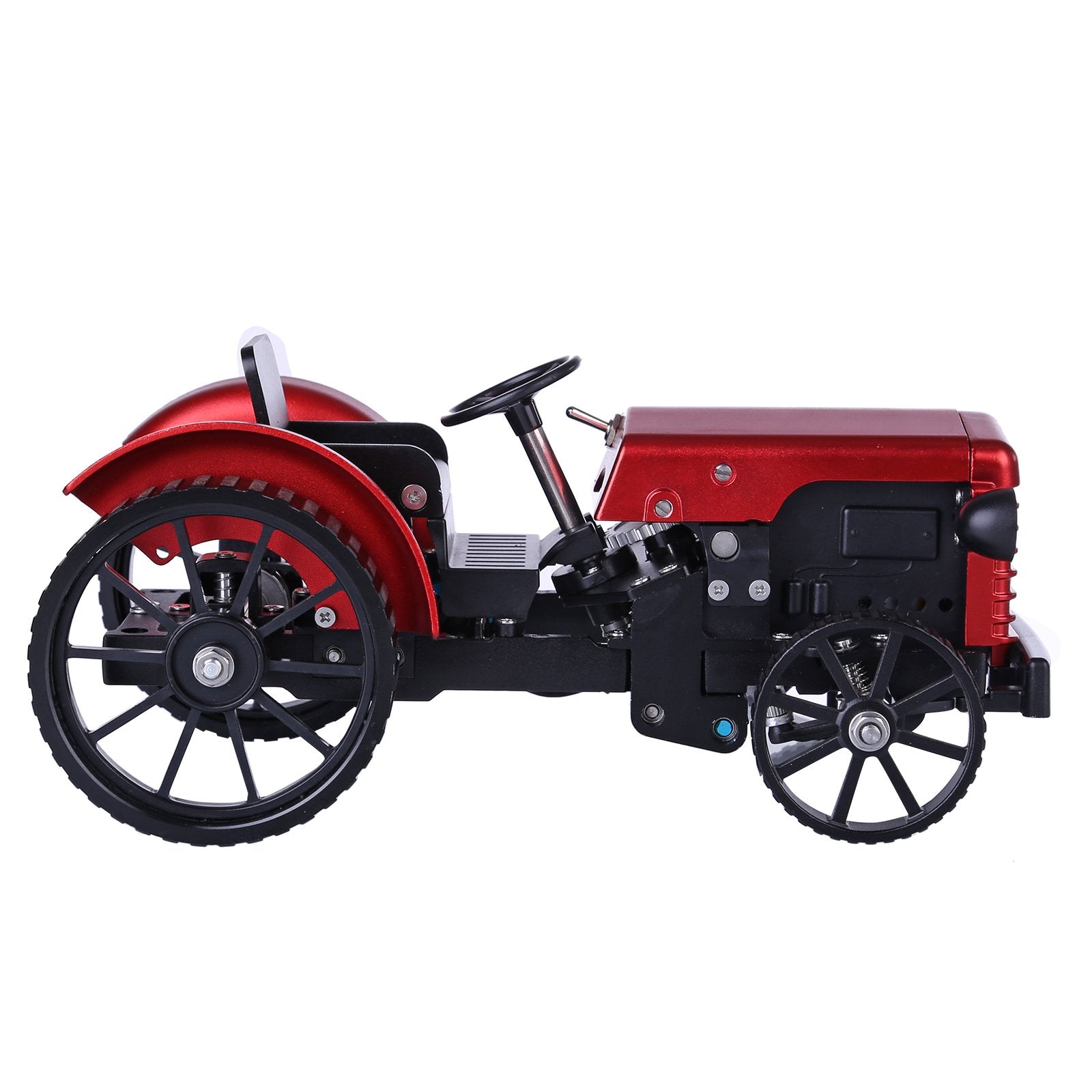 TECHING Mini APP-Controlled DIY Assembly Metal Red Tractor Model Remote Control Educational Toy & Gift Collection