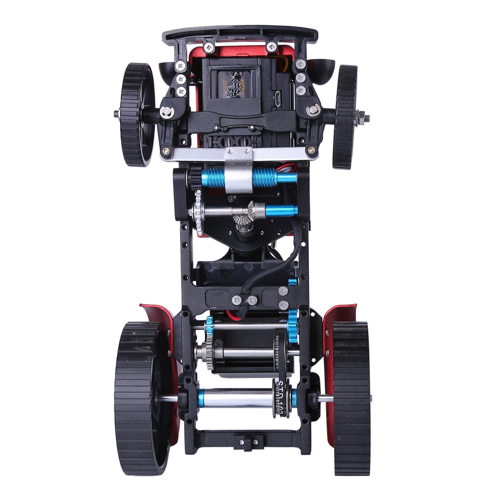 TECHING Mini APP-Controlled DIY Assembly Metal Red Tractor Model Remote Control Educational Toy & Gift Collection