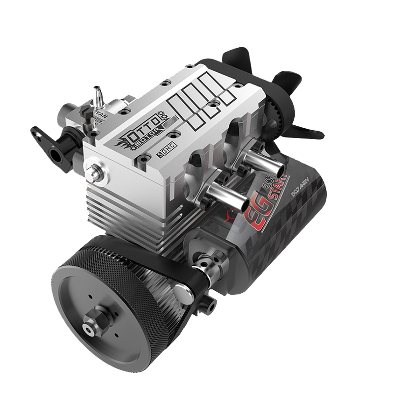 Kit de modèle de moteur nitro et méthanol TOYAN 7cc SOHC bicylindre en ligne 4 temps -FS-L200AC-OT