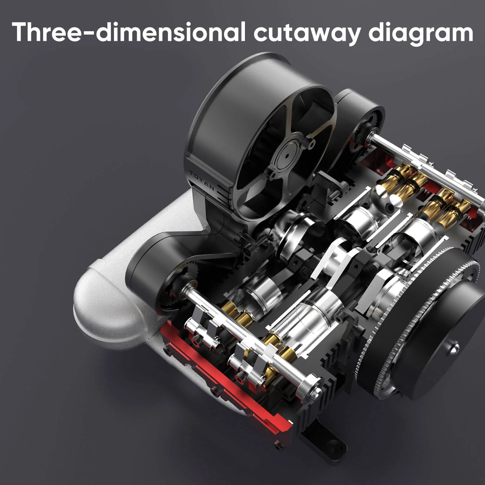 TOYAN FS-B400 14cc Flat-Four Horizontally Opposed Four-Stroke Nitro H4 Engine DIY Model Kit
