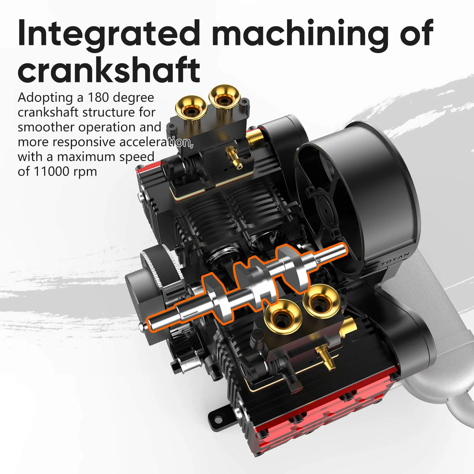 TOYAN FS-B400 14cc Flat-Four Horizontally Opposed Four-Stroke Nitro H4 Engine DIY Model Kit