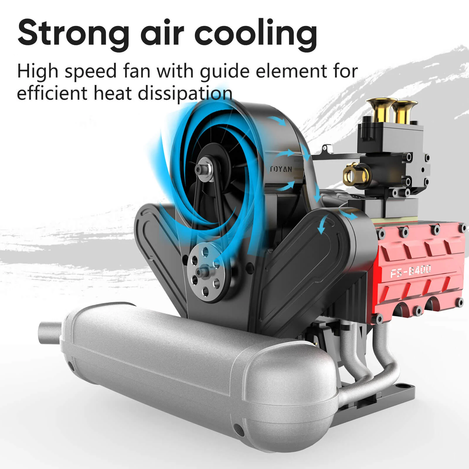 TOYAN FS-B400 14cc Flat-Four Horizontally Opposed Four-Stroke Nitro H4 Engine DIY Model Kit